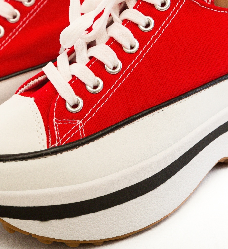 Sneakers Dama Marble Rosii - Confort & Stil Urban - imagine 2