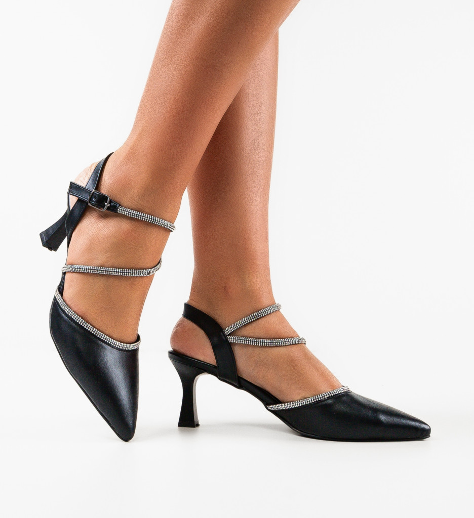 Pantofi cu toc Okeyt Negri - Eleganță și Stil