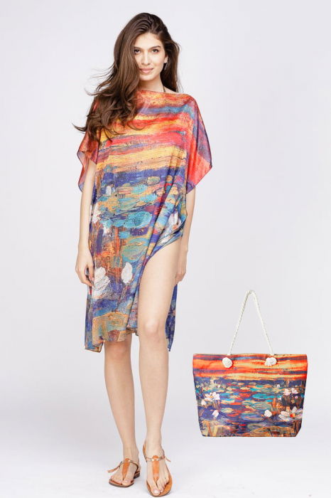 Rochie Poncho Mătase + Geantă Vară 139.98RON
