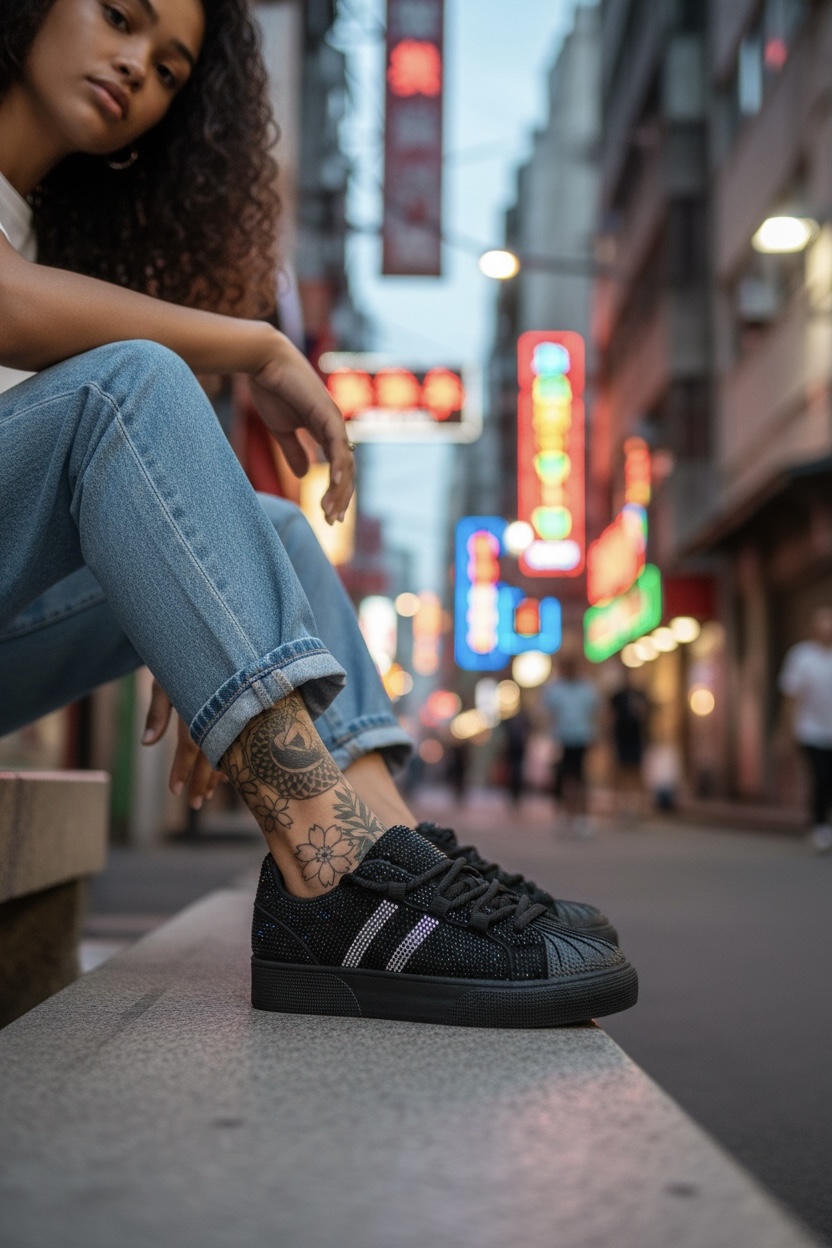 Adidași Dama Casual Negri Confort M2095