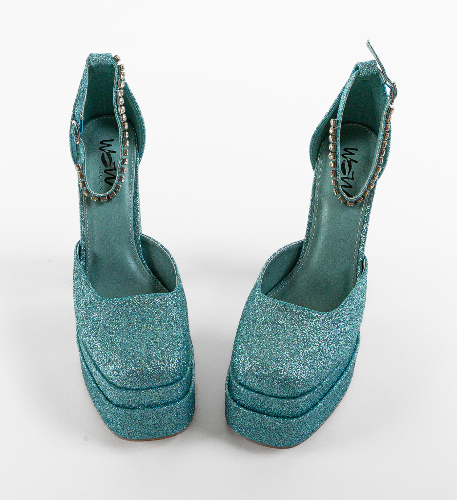 Pantofi Vestrok Albastri cu Toc Eleganți - imagine 5