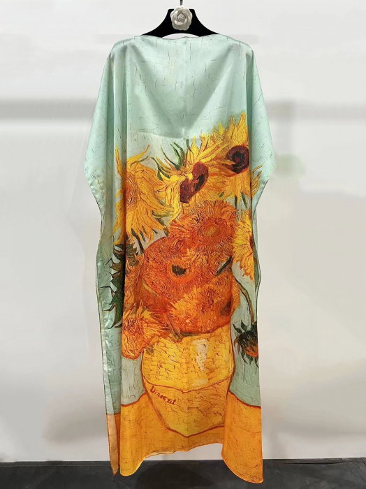 Rochie Plajă Poncho Mătase Van Gogh | Shopika
