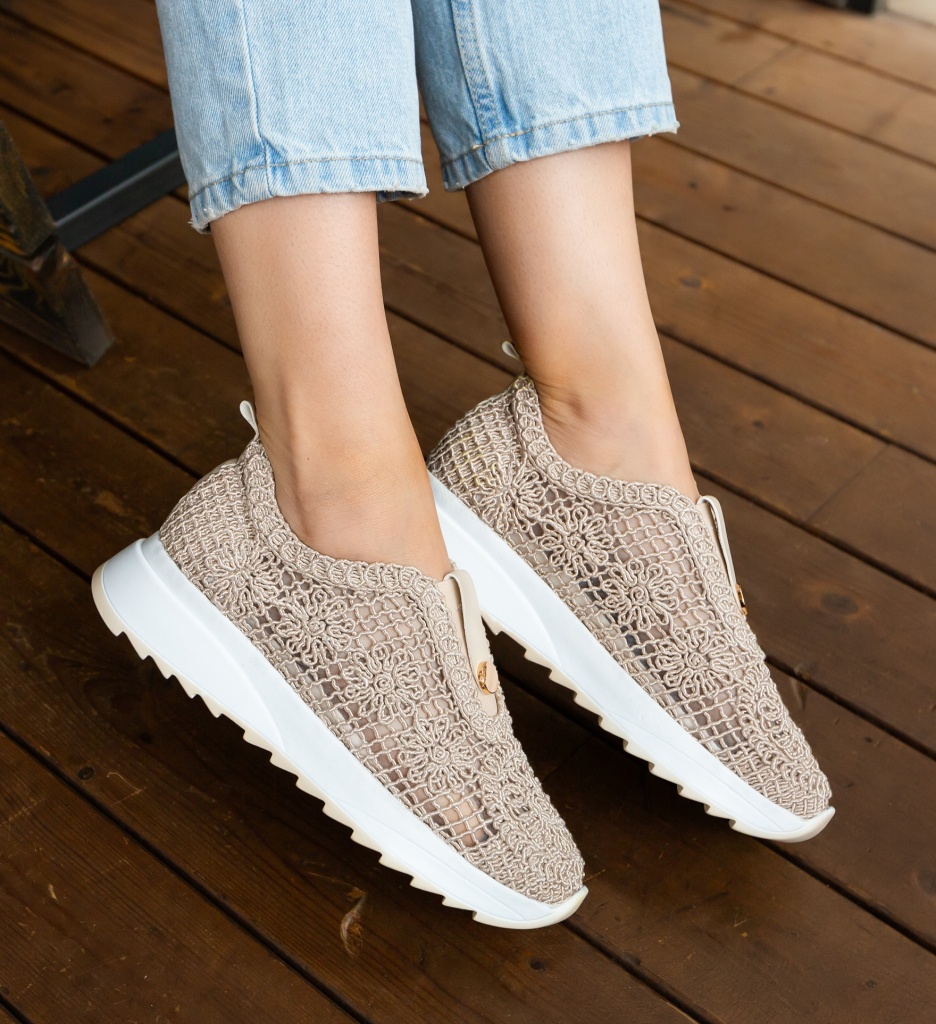 Sneakers Dama Selima Bej - Confort și Stil - imagine 2