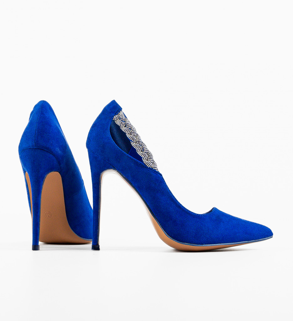 Pantofi Peeta Albastru | Toc Elegant & Confort - imagine 4