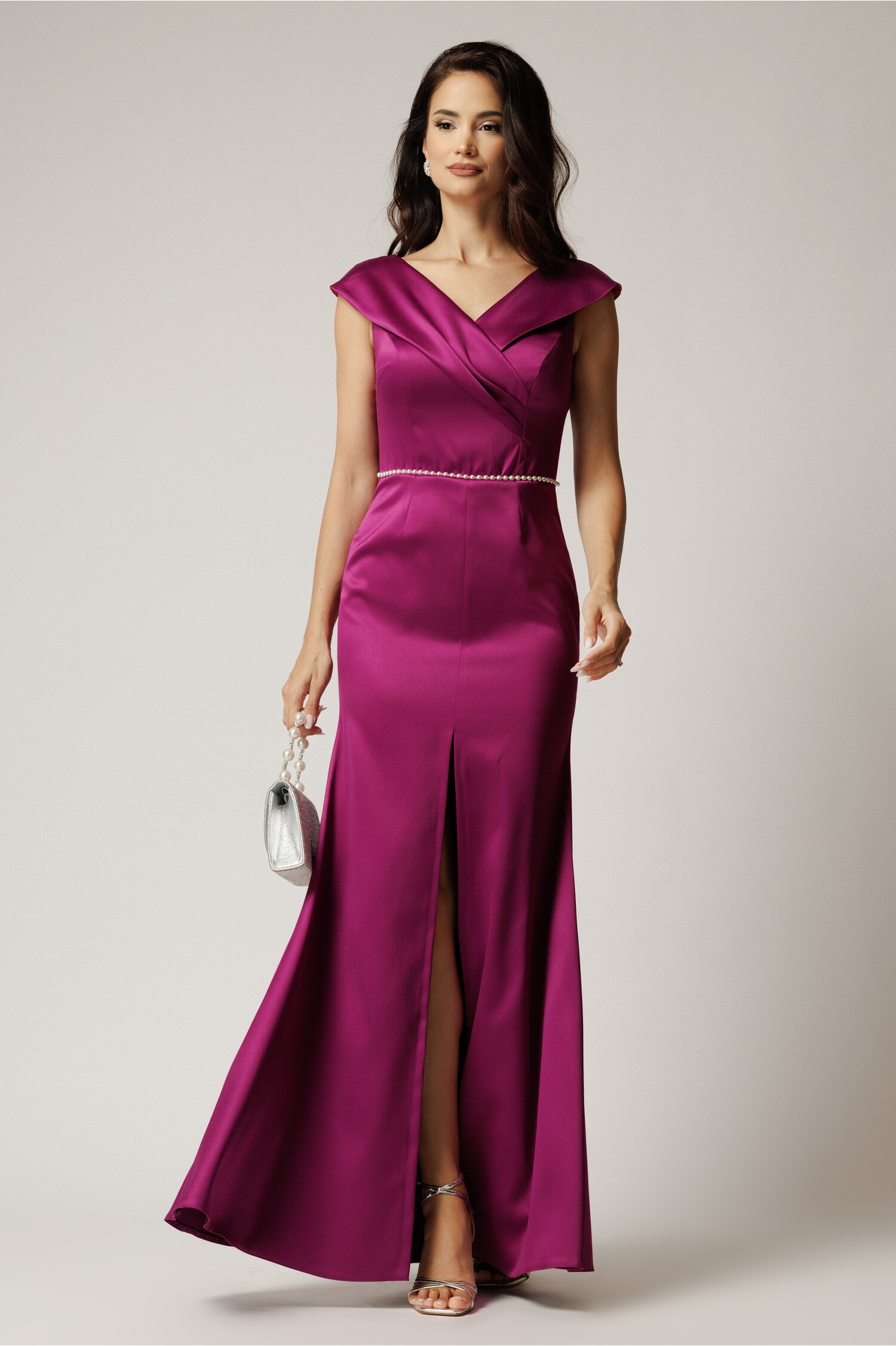 Rochie Sirena din Tafta Magenta | Eleganță