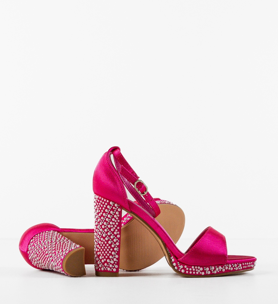 Sandale cu Toc Hagen Fuchsia - Eleganță și Stil - imagine 3