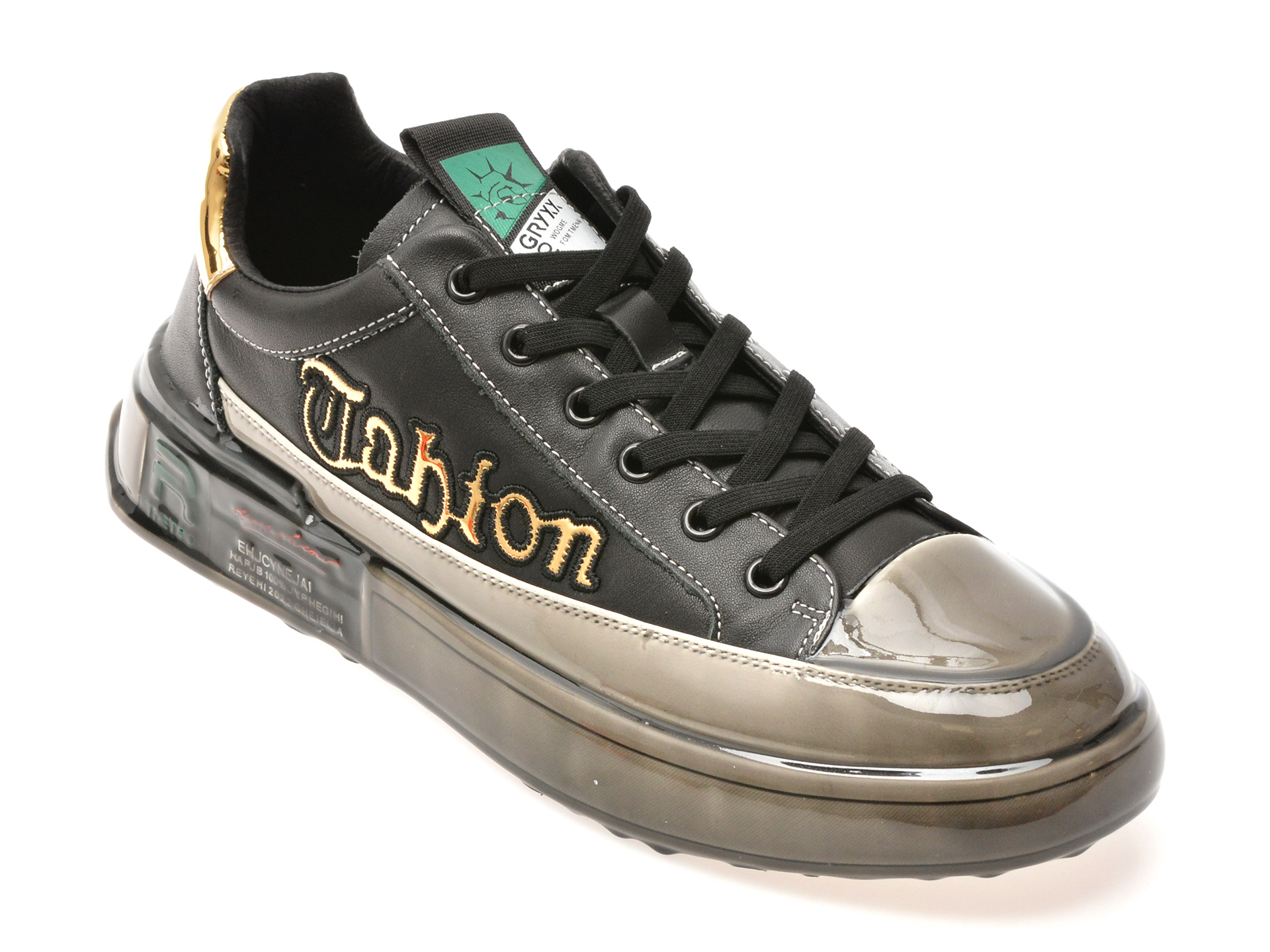 Pantofi GRYXX negri piele naturală