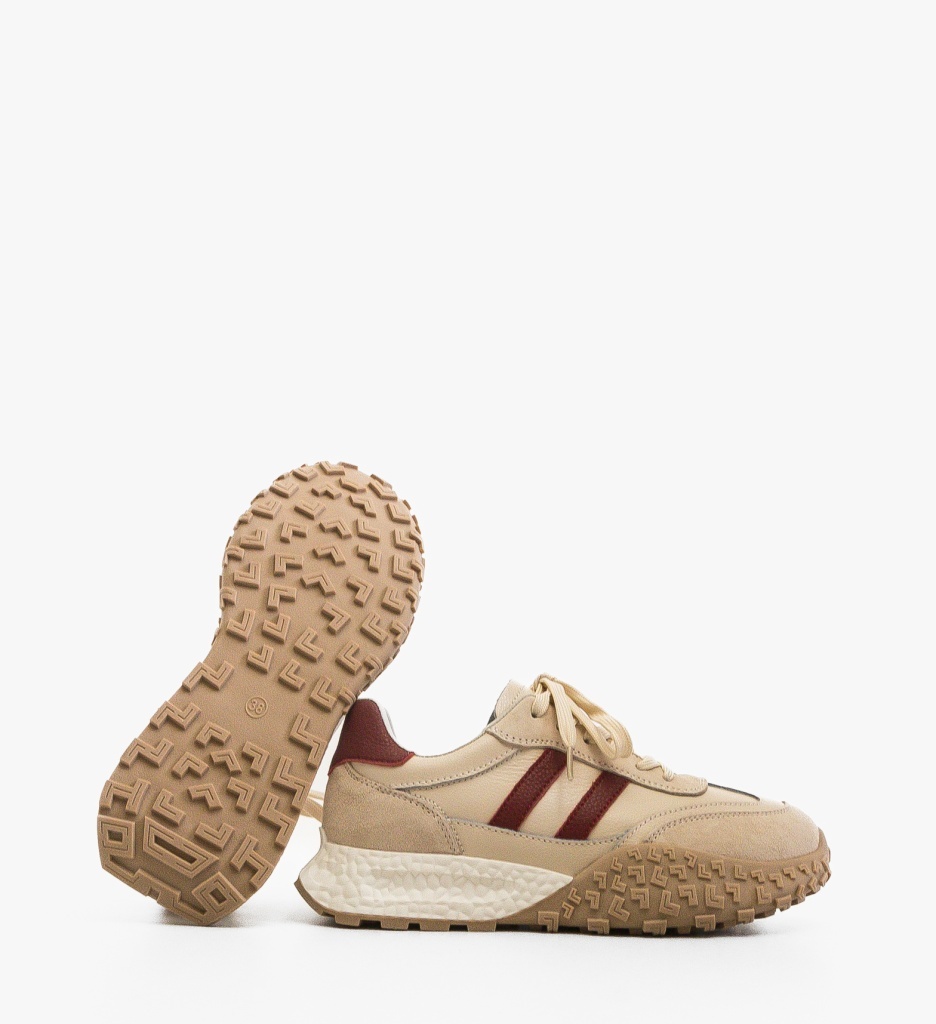 Sneakers Dama Forale Bej - Confort și Stil - imagine 9