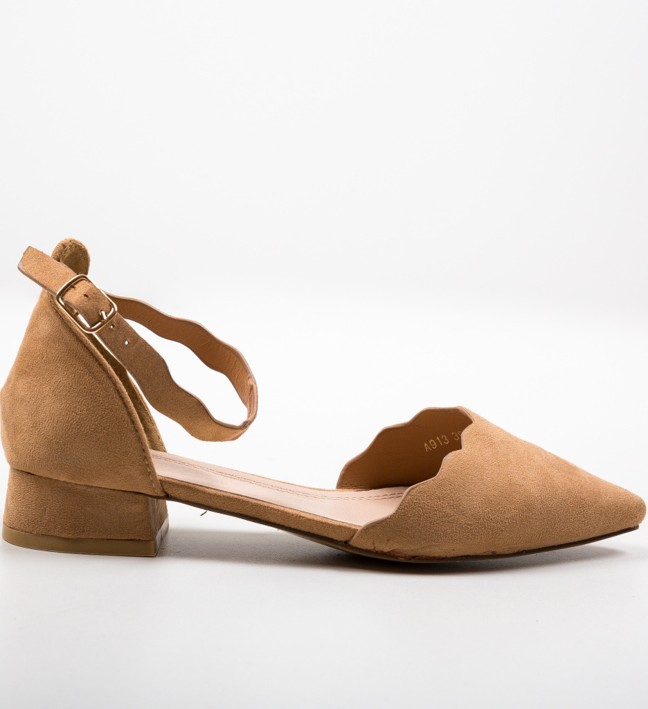 Pantofi Wood Camel cu toc elegant - Stil rafinat - imagine 7