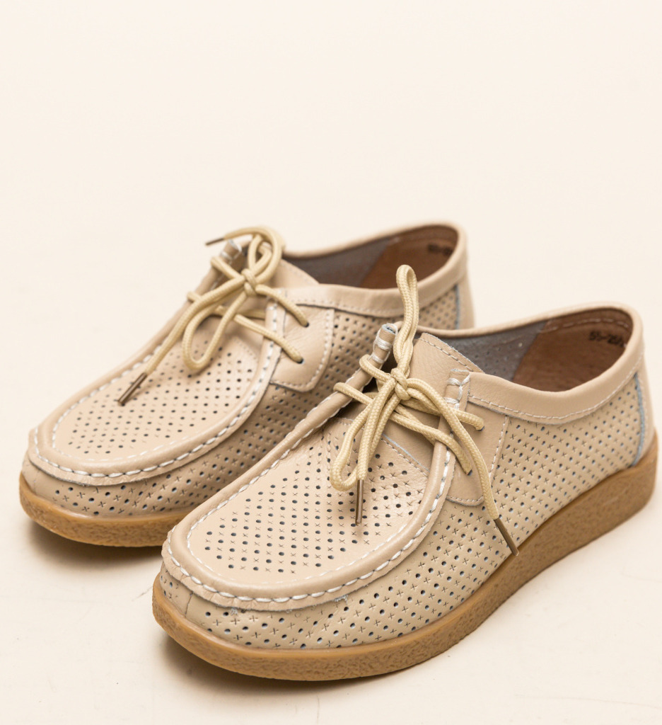 Pantofi Casual Yorker Bej - Confort Urban - imagine 5