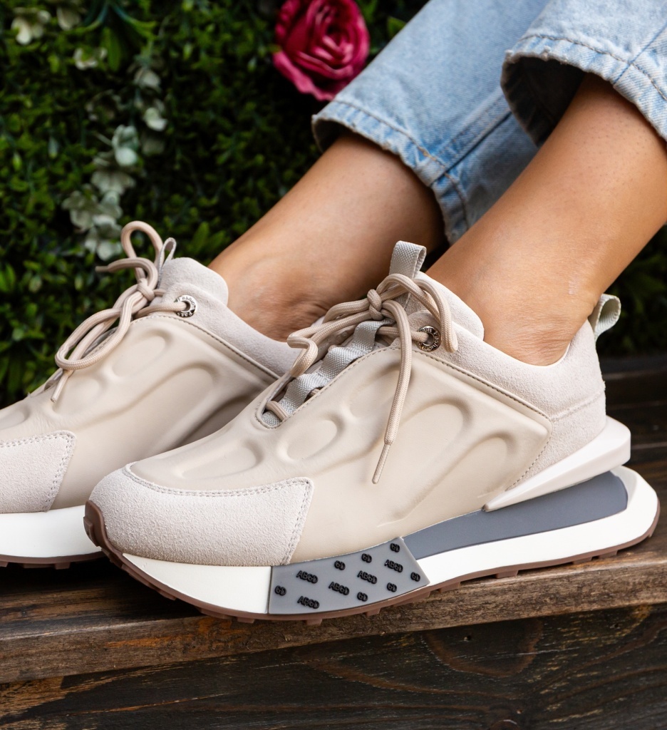 Sneakers Dama Kajmer Bej - Confort și Stil - imagine 5