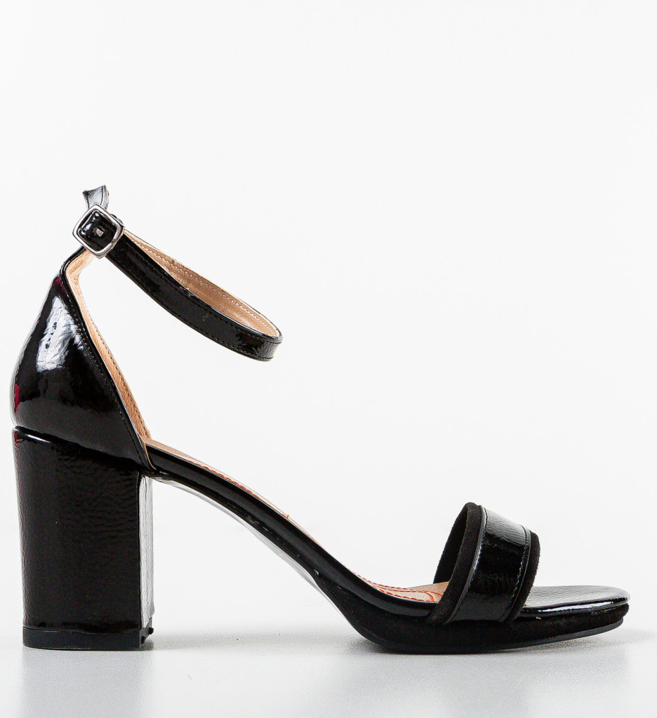 Sandale Nicole Negre cu Toc | Eleganta Maxima - imagine 4