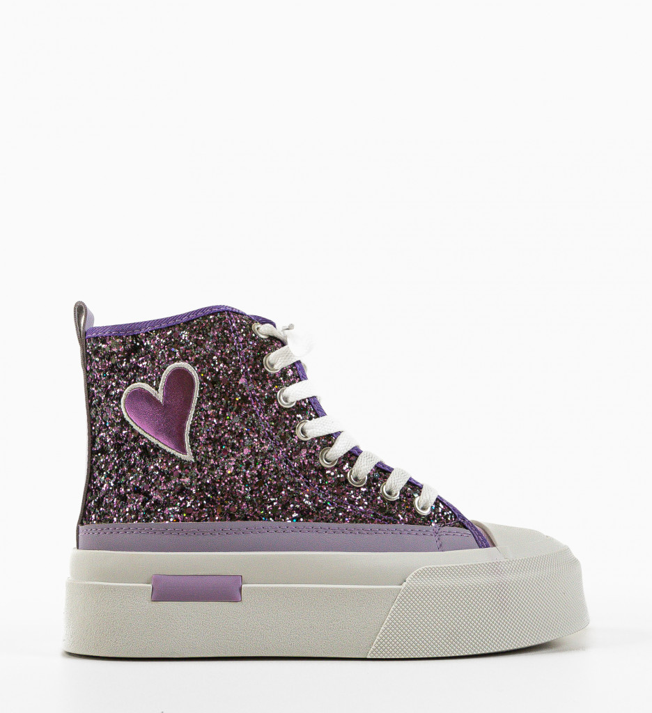 Sneakers Dama Cuore Mov | Stil și Confort - imagine 5