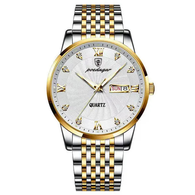 Ceas Barbatesc Poedagar CS1311 Luxury Argintiu/Auriu