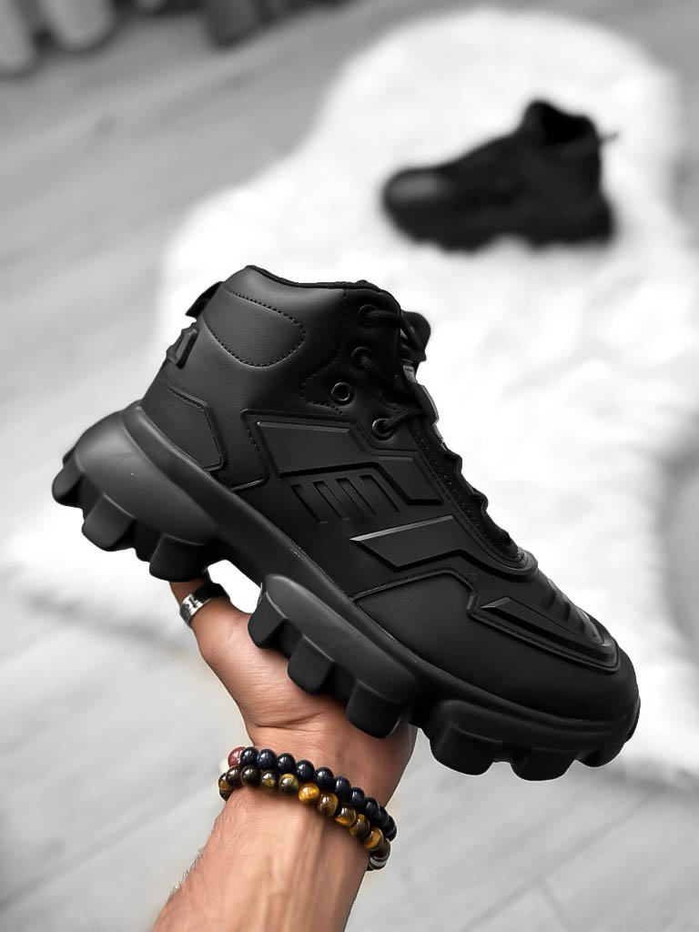 Ghete Barbati Negre Stil Urban Piele Eco