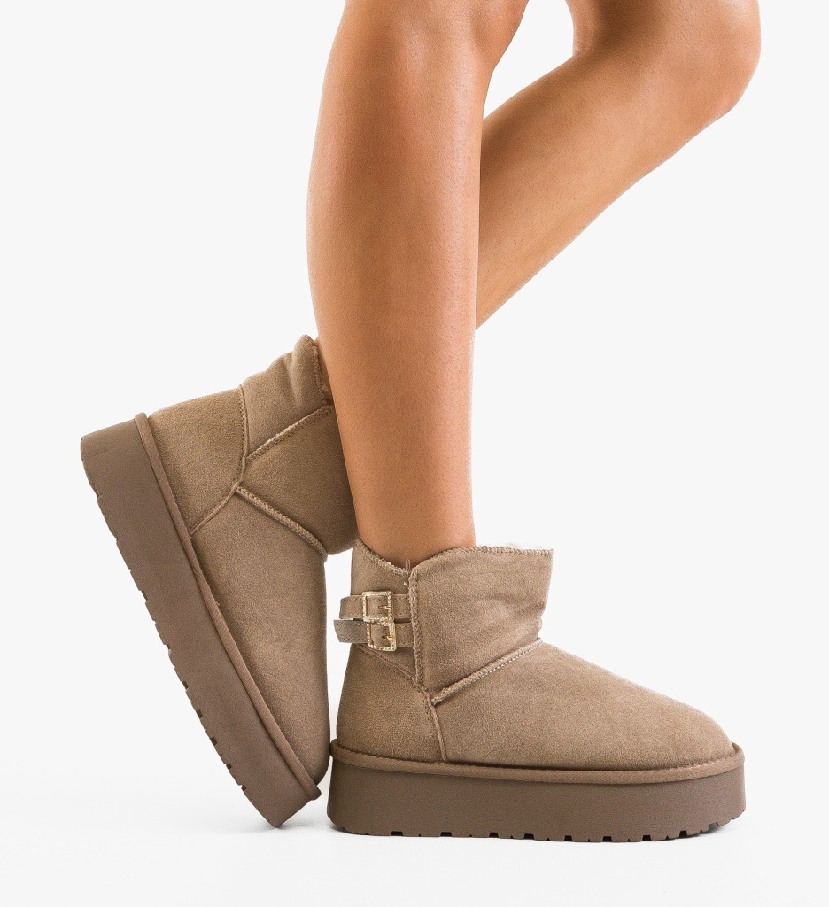 Cizme Tip Ug Depurtat Tieme Khaki - Confort - imagine 2