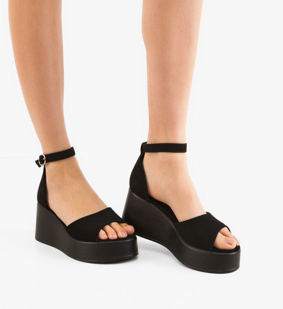 Platforme Dama Vaska Negre - Confort & Stil