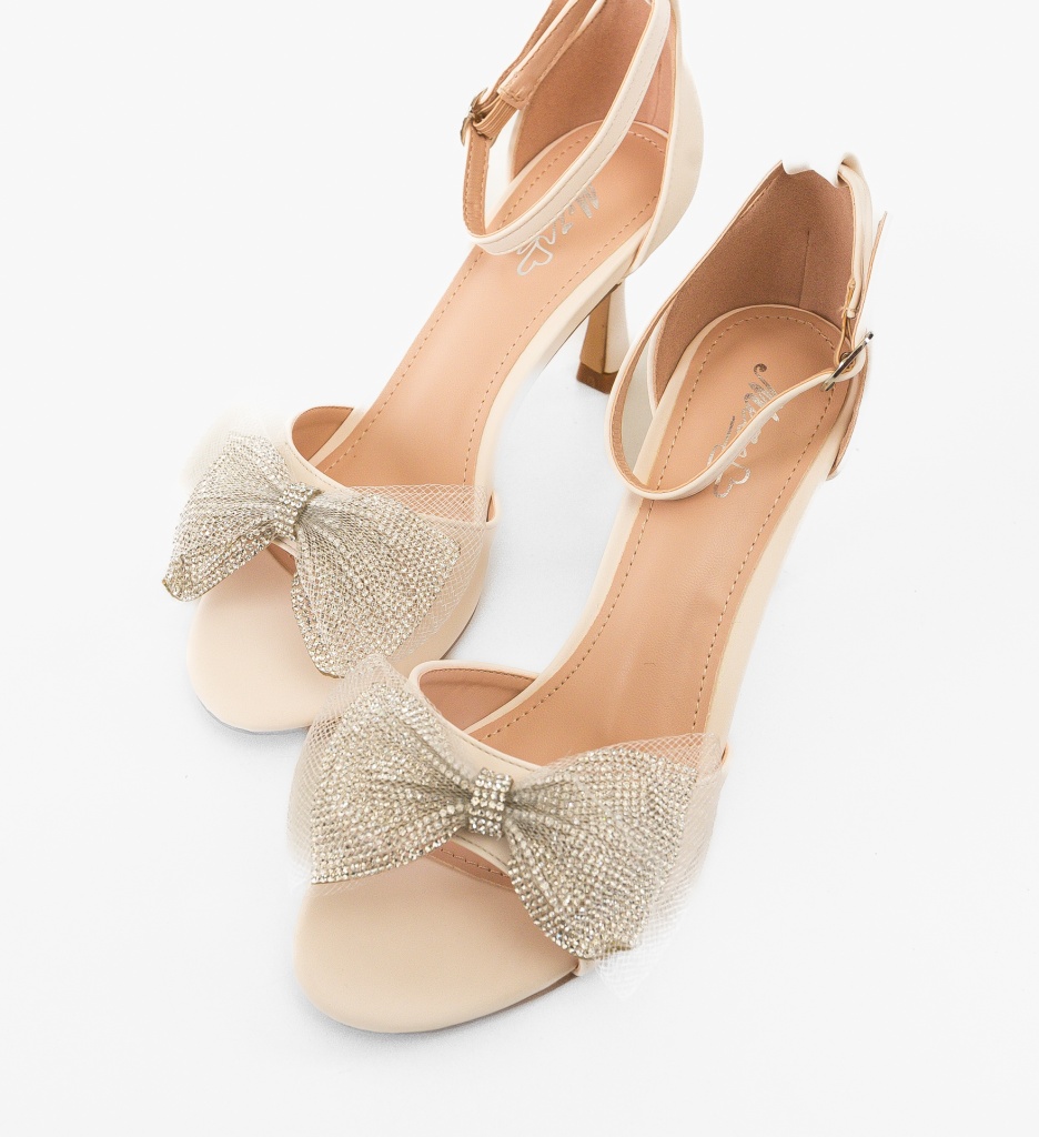 Sandale cu Toc Ugrag Bej | Eleganță Asigurată - imagine 3