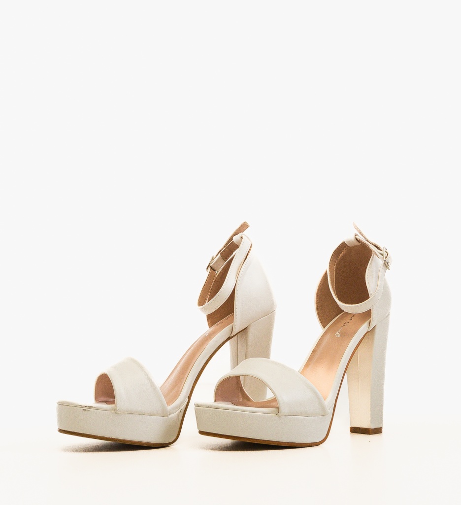 Sandale Olson Albe cu Toc Elegant - Stil și Confort - imagine 3