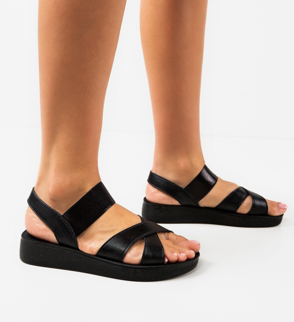 Sandale Dama Negre Brina - Confort Zilnic - imagine 4