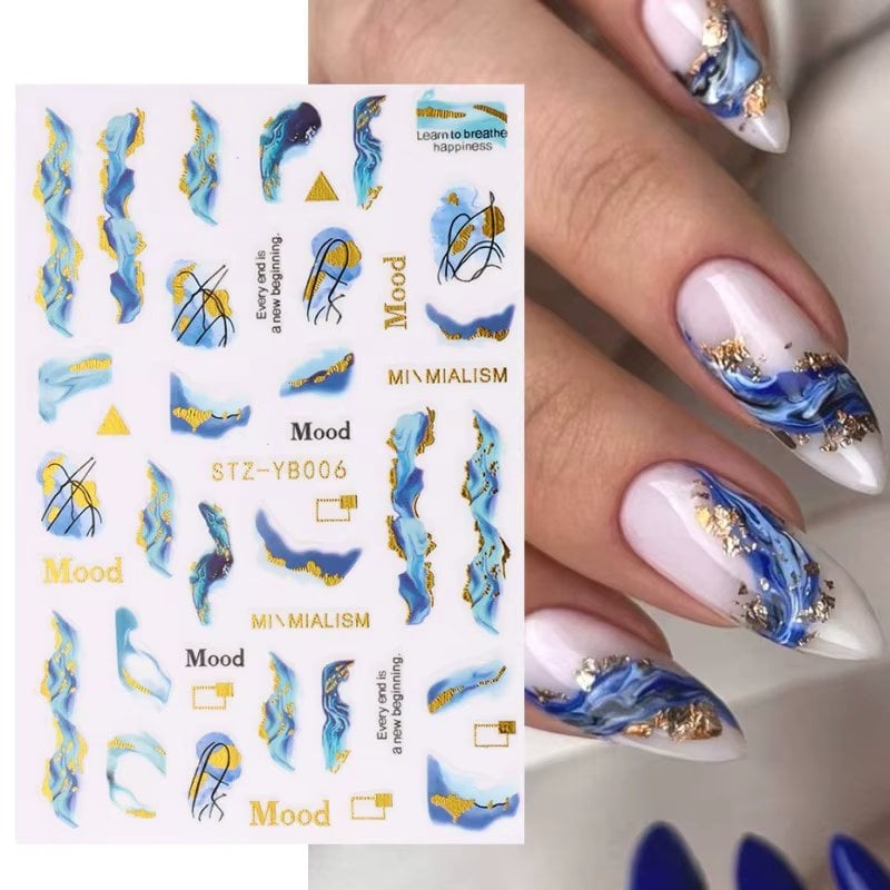 Abtibilduri Unghii Marquise Albastru | Nail Art Rapid