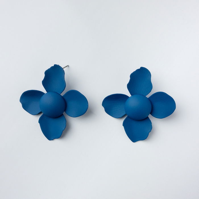 Cercei Floare Albastru Shopika | Design Elegant