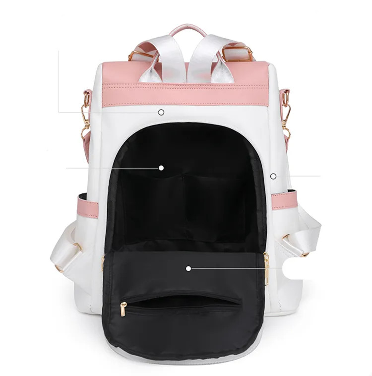 Rucsac Dama Delis Nimue GT2482 Alb/Albastru Antifurt - imagine 4