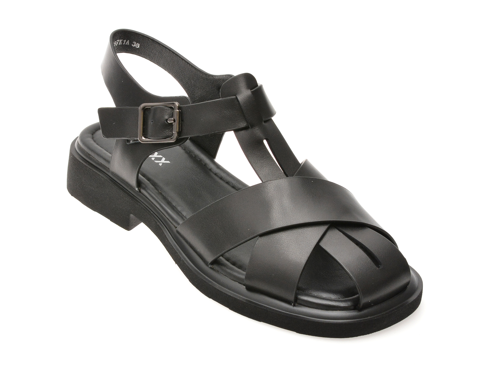 Sandale GRYXX negre din piele naturala