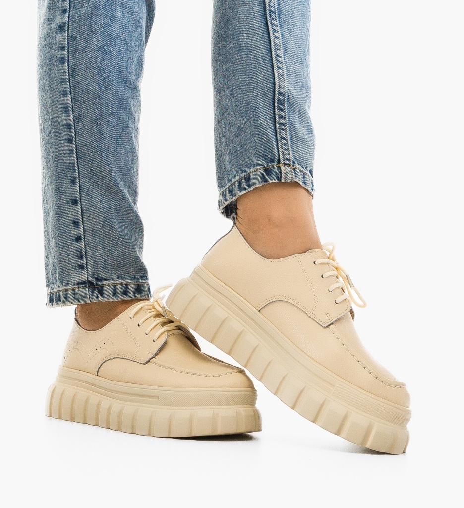 Pantofi Casual Loprem Bej - Confort și Stil - imagine 3