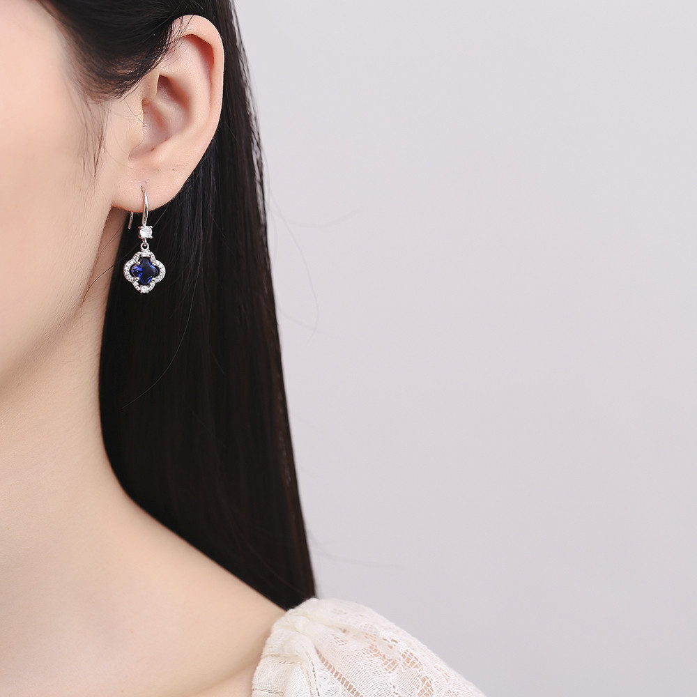 Cercei Argint 925 Haifeng Placati cu Rodiu - imagine 2