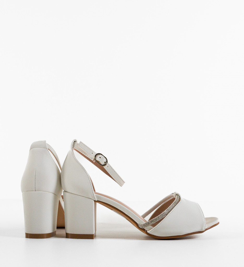 Sandale Toc Leyre Albe | Eleganță și Stil - imagine 4