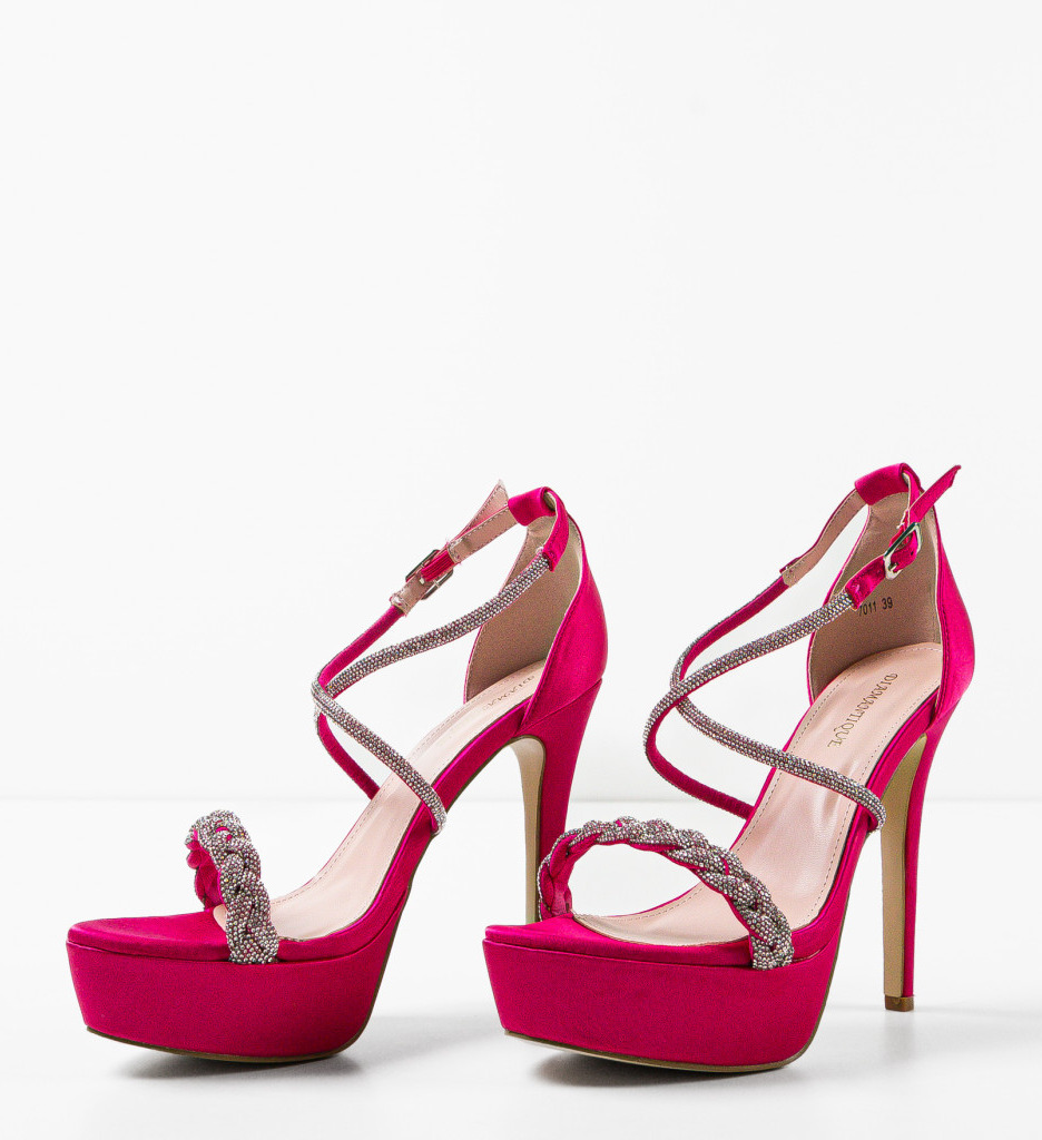 Sandale cu toc Welsh Fuchsia - Eleganță și Stil - imagine 5