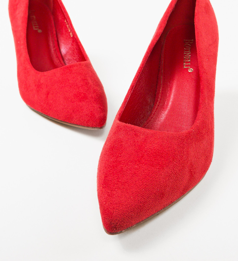 Pantofi Dama Rosii cu Toc Eleganți - imagine 4