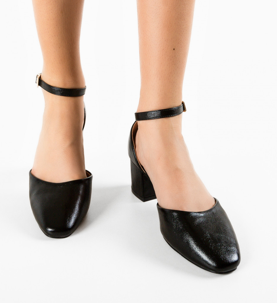 Pantofi Vixim Negri Eleganți cu Toc - imagine 4