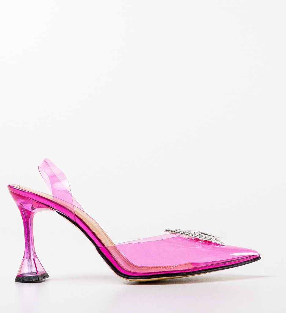 Pantofi dama Fazan Fuchsia cu toc elegant - imagine 5