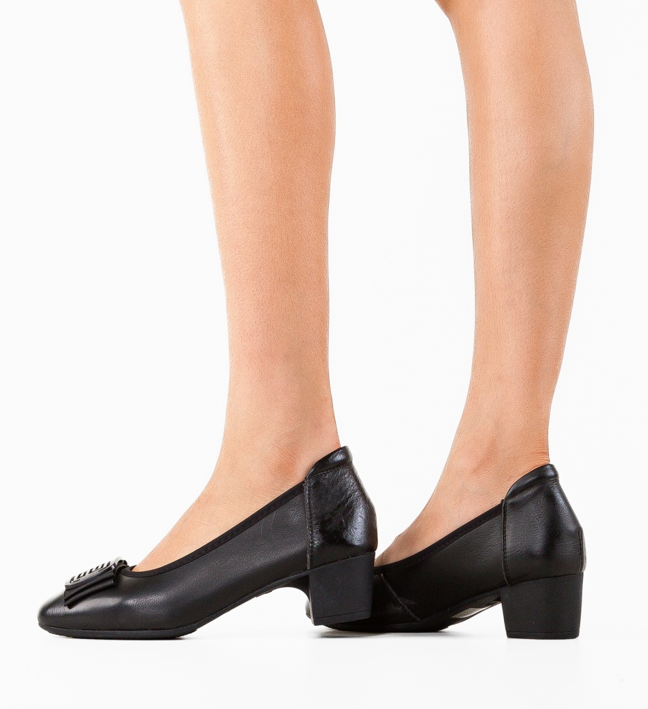 Pantofi Bobbi Negri cu Toc Elegant - imagine 2
