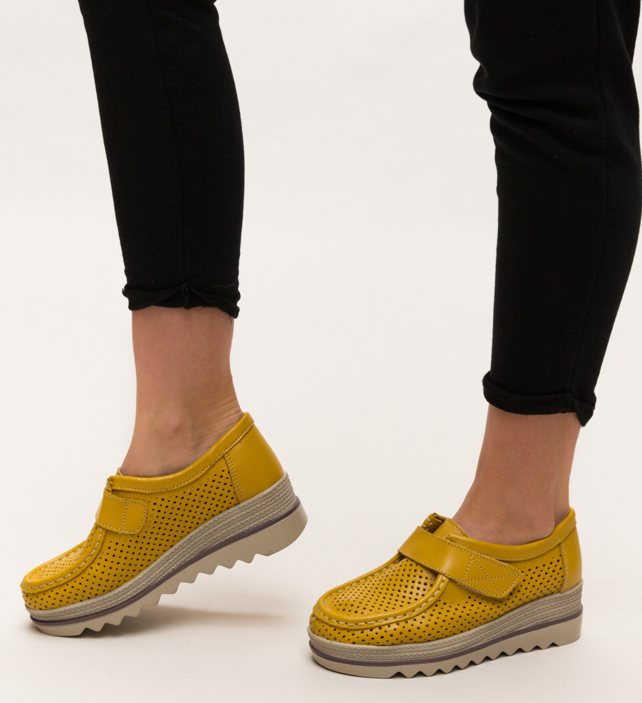 Pantofi Histria Galbeni - Confort și Stil Casual - imagine 4