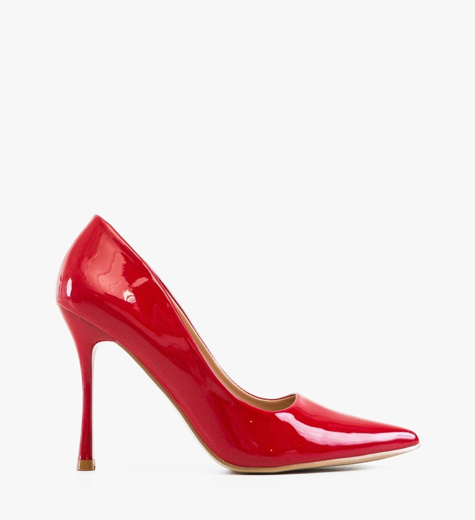 Pantofi Dama Paple Rosii Eleganți cu Toc - imagine 6