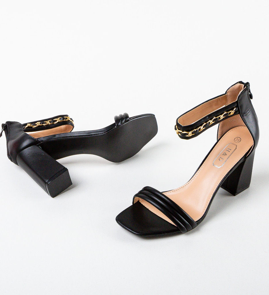 Sandale Toc Unitar Negre - Eleganță Maximă - imagine 7