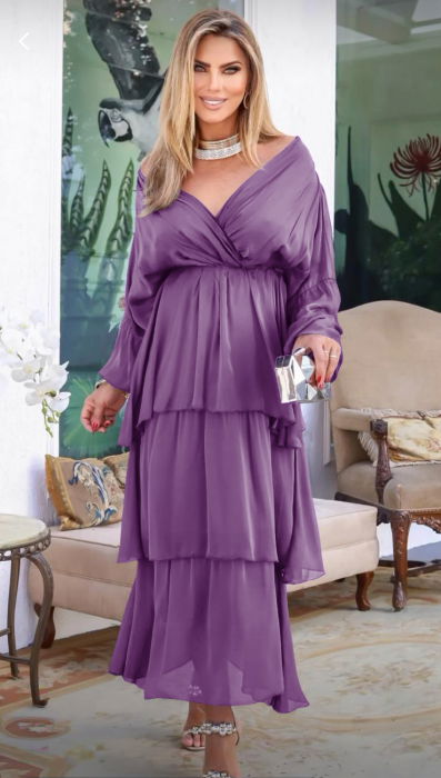 Rochie Mătase Mov Elegantă | Shopika