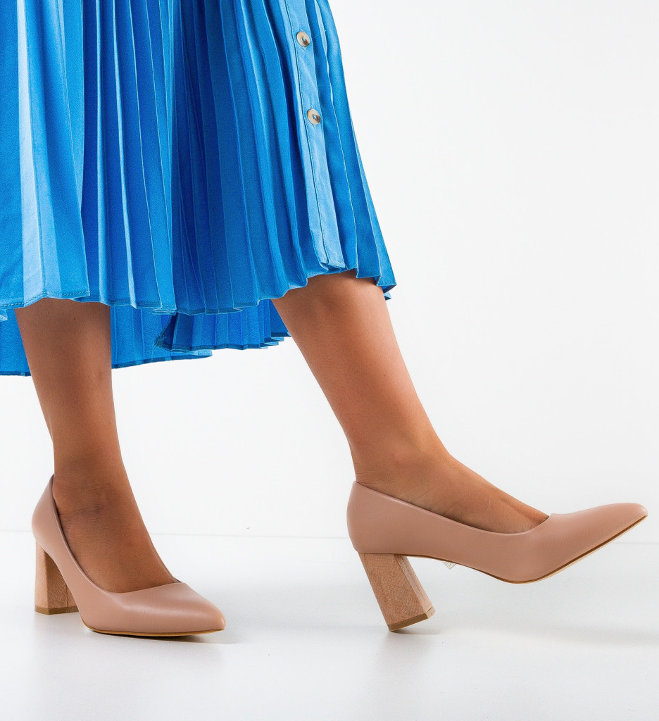 Pantofi Gemide Nude | Eleganță și Stil - imagine 2