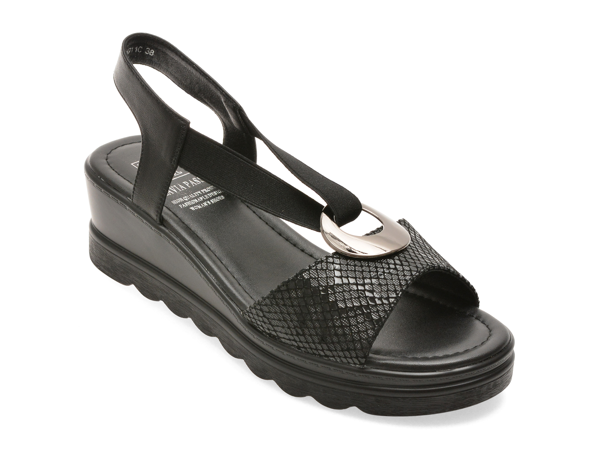 Sandale FLAVIA PASSINI Negre Piele Naturală