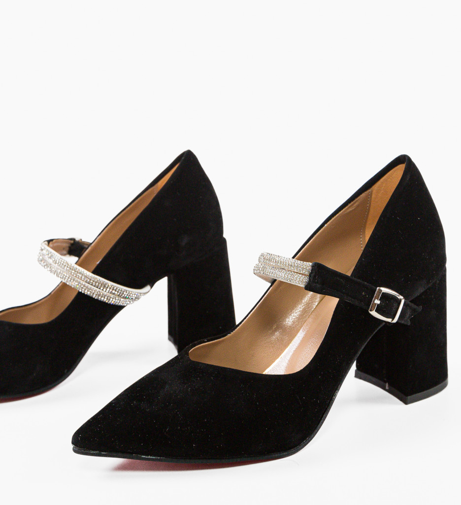 Pantofi Gernyb Negri cu Toc Eleganți - imagine 5