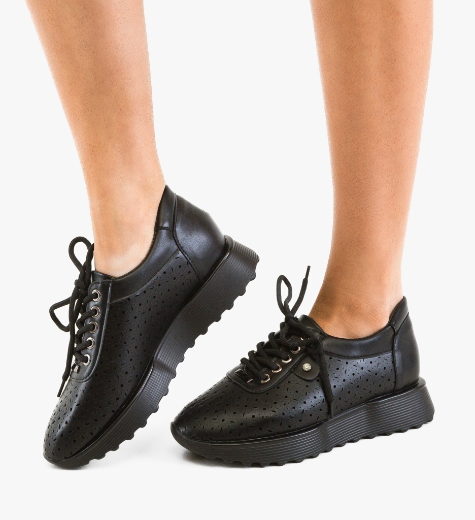 Sneakers Dama Lammer Negri – Confort Stilat - imagine 4