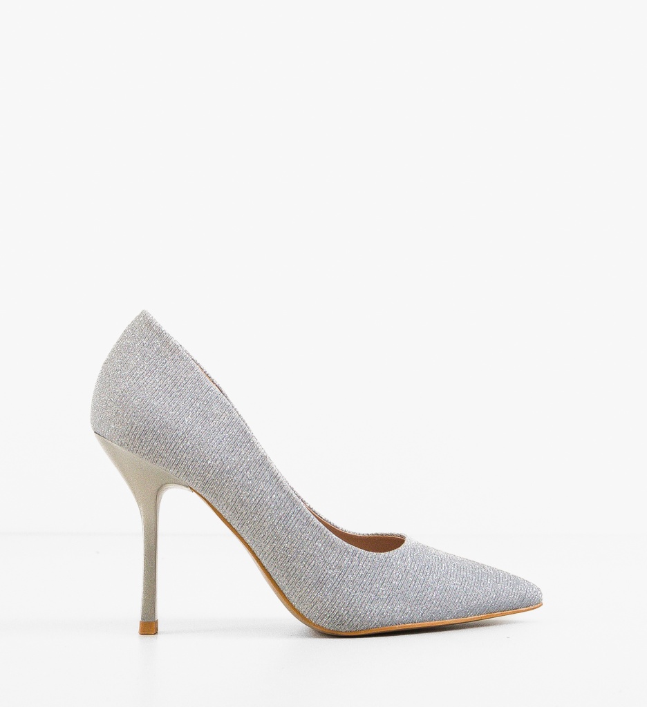 Pantofi Stiletto Moham Argintii | Eleganță Maximă - imagine 6