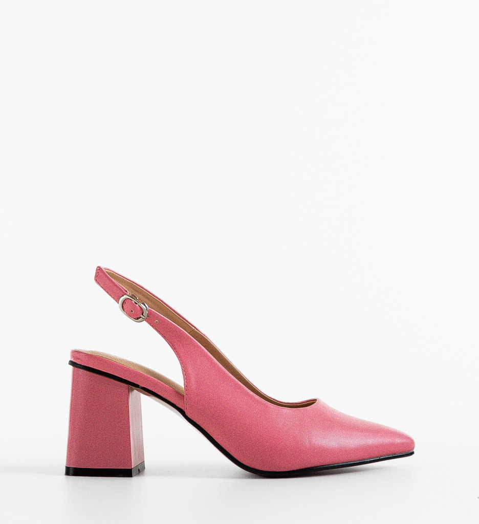 Pantofi Dama cu Toc Gracie Roz - Eleganți - imagine 4
