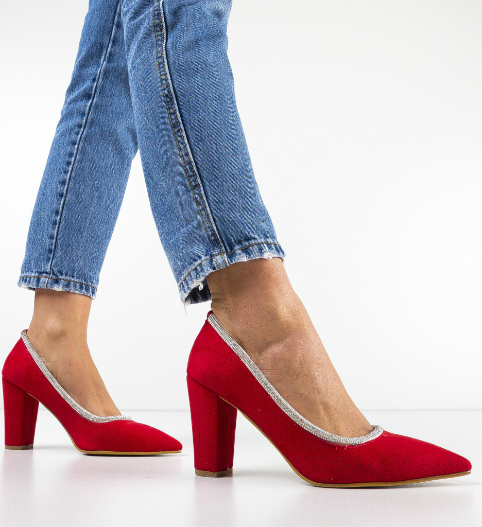 Pantofi Rosii Reqop cu Toc - Stil și Eleganță - imagine 2