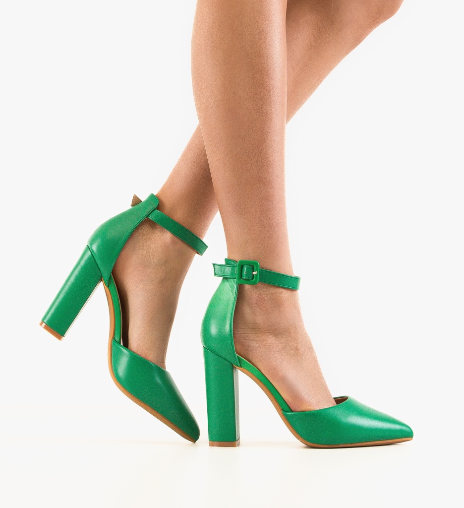 Pantofi dama Anjali Verzi cu Toc Eleganți
