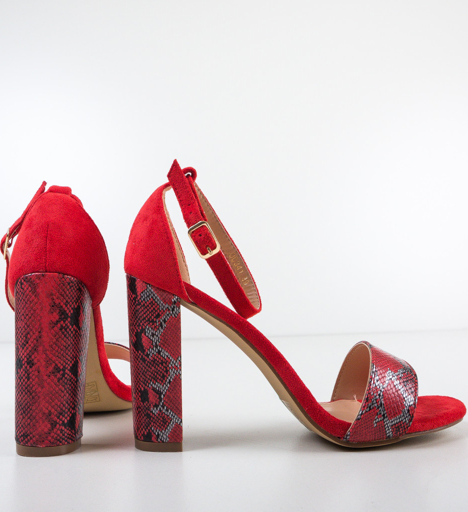 Sandale Mixx Rosii cu Toc Elegante - imagine 6