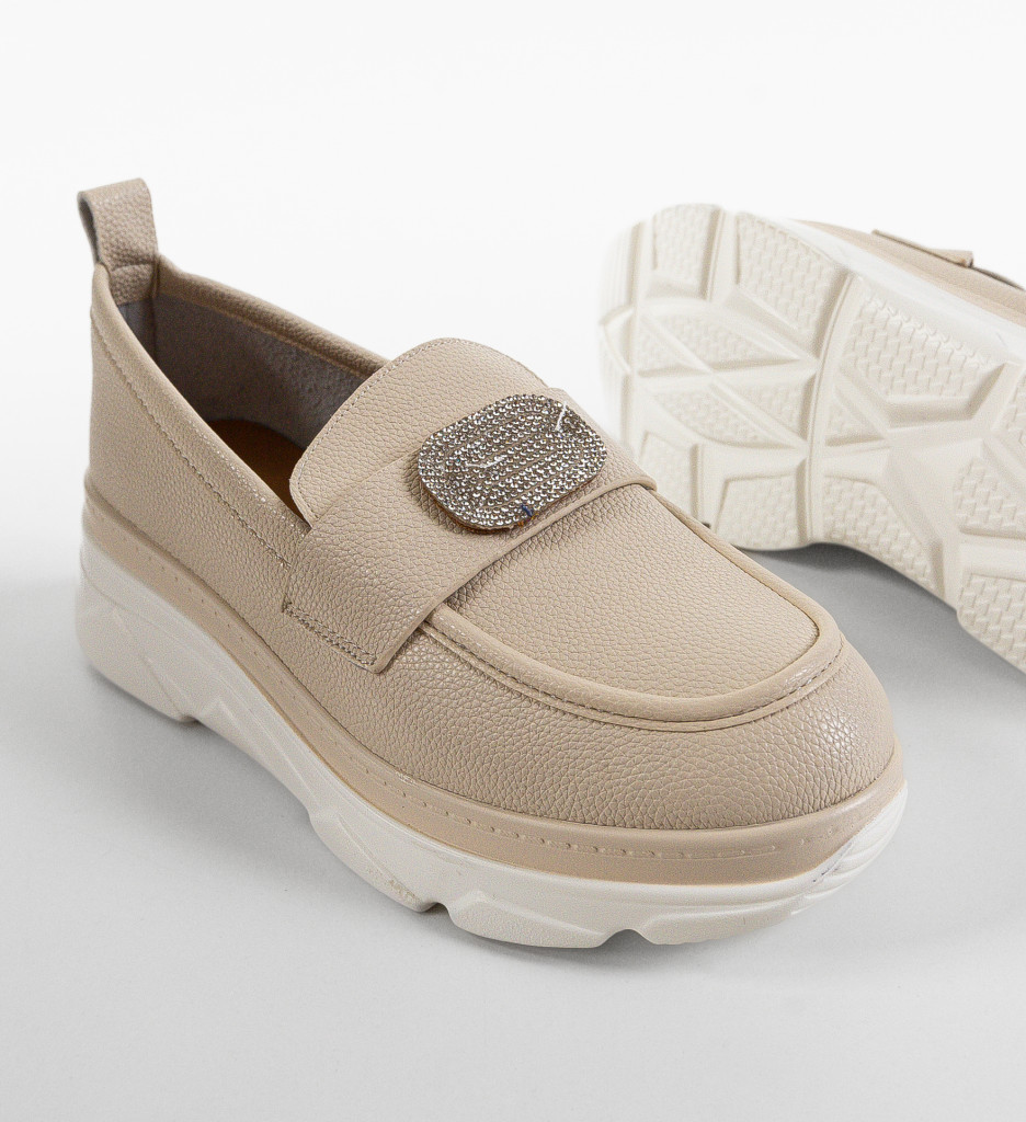 Pantofi Casual Dama Lonaza Bej - Confort și Stil - imagine 5